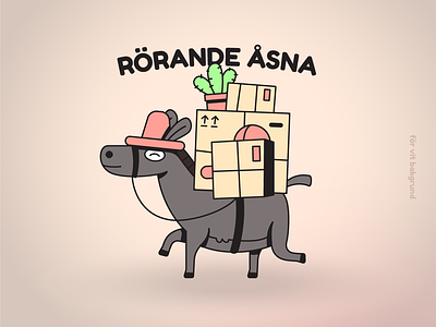 Rörande Åsna américa del sur burro character cute donkey illustration illustrator logo move out retro south america sweden vector