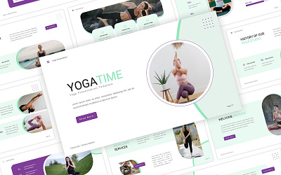 Yogatime - Yoga Presentation agency business clean creative design exercise fitness graphic design health minimalist powerpoint presentation training typography ui workout yoga