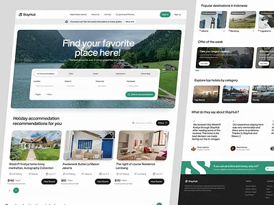 StayHub - Landing Page Animation adventure aftereffect animation destination explore journey landing pagw principle tourism travel travel agency travel app traveler travelling ui ux vacation webapp website website design