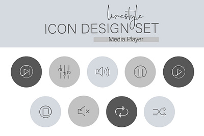 Linestyle Icon Design Set Media Player sound