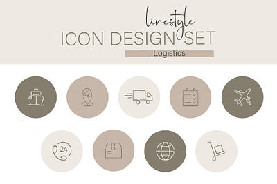 Icon Design Set Logistics transport