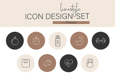 Icon Design Set Fitness athletic