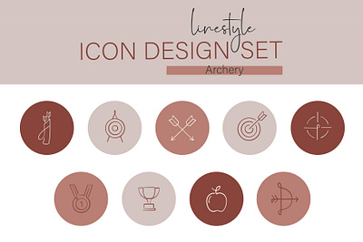 Icon Design Set Archery archer