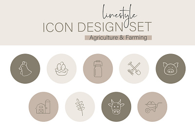 Icon Design Set Agriculture & Farming barn