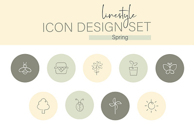 Icon Design Set Spring green