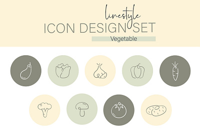 Icon Design Set Vegetable fruit