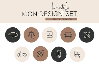 Icon Design Set Transportation motorcycle