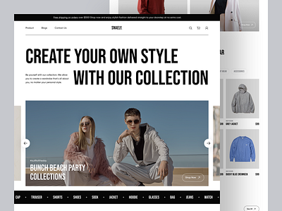 SNAELY - Fashion Marketplace Website branding brutalism collection design fashion fashion website graphic design landing page marketplace marketplace website outfit shop shopping style trendy ui ux vector web website