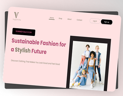 VogueVilla- Landing page Design design logo typography ui