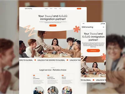 QQ Consulting - Website Interface Design abroad clean consilting consultant immigration minimal mobile design responsive ui ux website website design