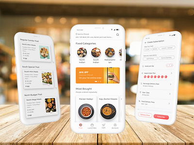 Food App - Mobile App Design android app food app graphic design minimalistic design mobile app restaurant ui uiux design visual design