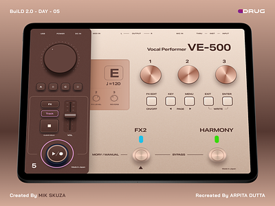 BuiLD 2.0 - Day 05 - "BOSS VE-500 in iPad" app boss effect carvaan design figma ipad ipad app music app music design plugin design ui vocal