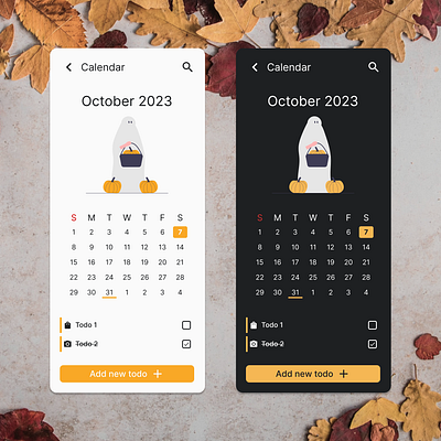 Daily UI 038 - Calendar dailyui darktheme design lighttheme ui uidesigner ux uxdesigner