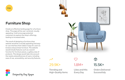 Furniture Shop Web Design figma landing page design ux research ux ui design web design