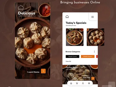 MomoFit a food delivery App branding delivery design fastfood food homepage ui uiux ux