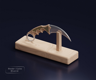 Karambit 3d 3d illlustration 3d render dagger design illustration isometric karambit low poly