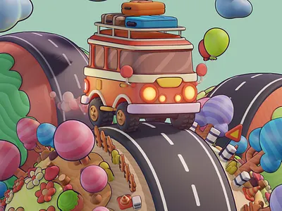Travel 🚌 3d 3danimation 3dart 3dgraphic 3dillustration 3drender b3d blender blender3d blenderart gameart illustration