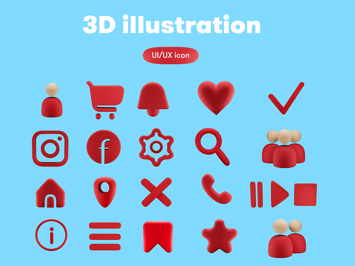 UI/UX 3D icons pack by EugeneT on Dribbble