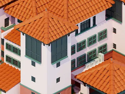 A Year In Hall 3d 3d art 3d design adobe animation blender building hall hall 8 illustration model motion motion design motion graphics nanyang technological university ntu orange pink render stylized