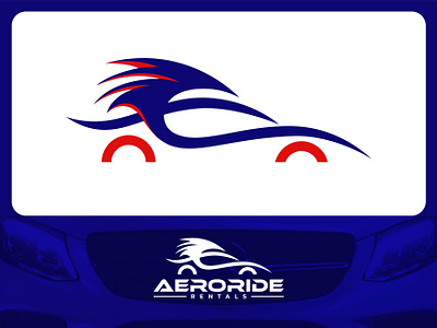 AeroRide Rentals branding car car logo graphic design logo rental logo