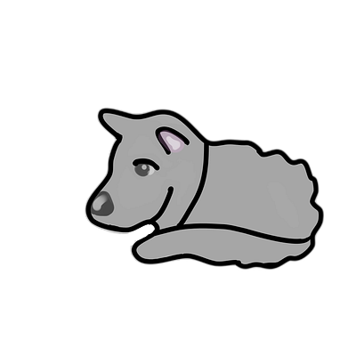Cute Gray Dog Laying Down design graphic design