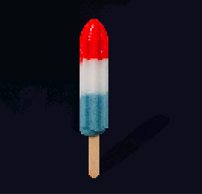 A Pixelated Popsicle 2d aesthetic art blue color design food frozen graphic design holiday illustration illustrator pixel popsicle red season summer