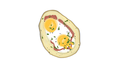 Cute And Detailing Bread With Egg bread cute design egg graphic design