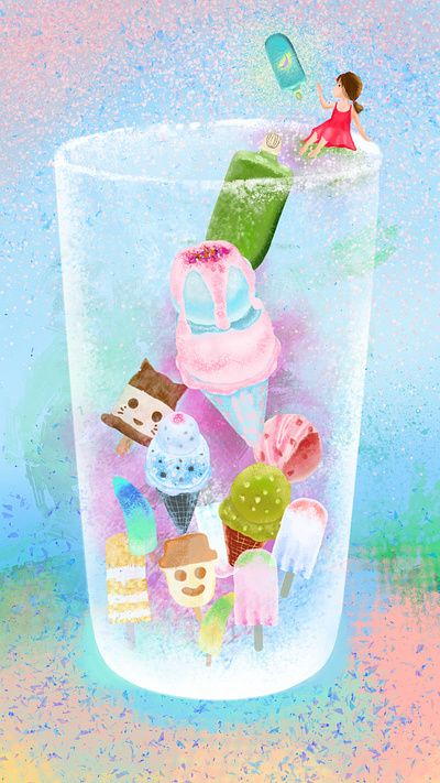 it's sooooooo hot! app draw flat graphic design ice illustration pink