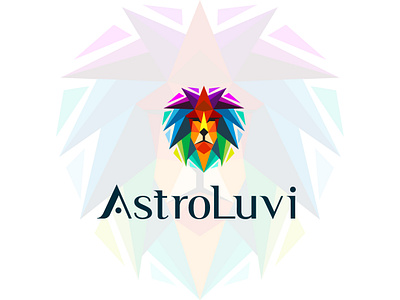 AstroLuvi Logo Design. branding colorful creative design geometric graphic design icon lion logo logodesign logodesigner logoinspiration logomark logos lowpoly multicolor polygonal premium professional vector