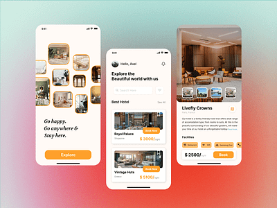 Hotel Booking App UI/UX design graphic design hotel booking ui