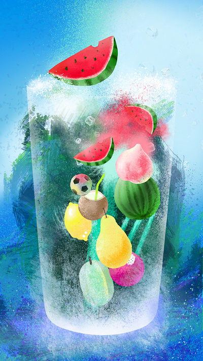 watermelon design flat graphic design illustration summer ui