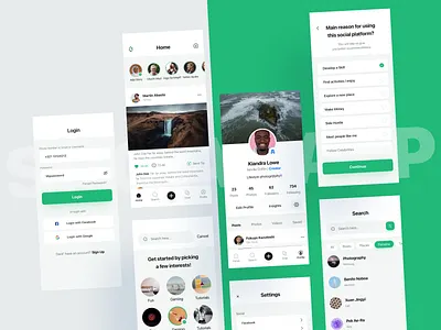 Ching Ching Social Media App app appuidesign clean ui iosui mobile app mobileapp modern research social ui ux uxresearch