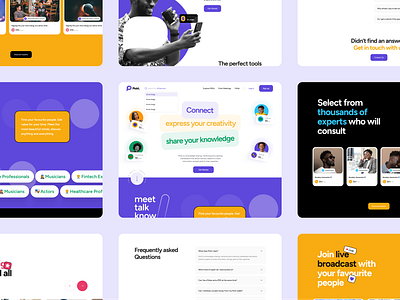 Pickt Website design animation colourful landing page socials ui design