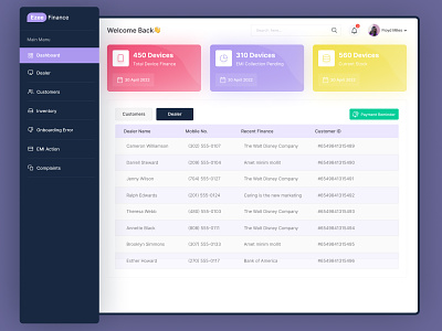 Finance Admin Dashboard admin admin panel admin theme analytics banking branding clean concept dashboard design design emi finance financial services graphs management tool statistics transactions ui user dashboard ux ui design