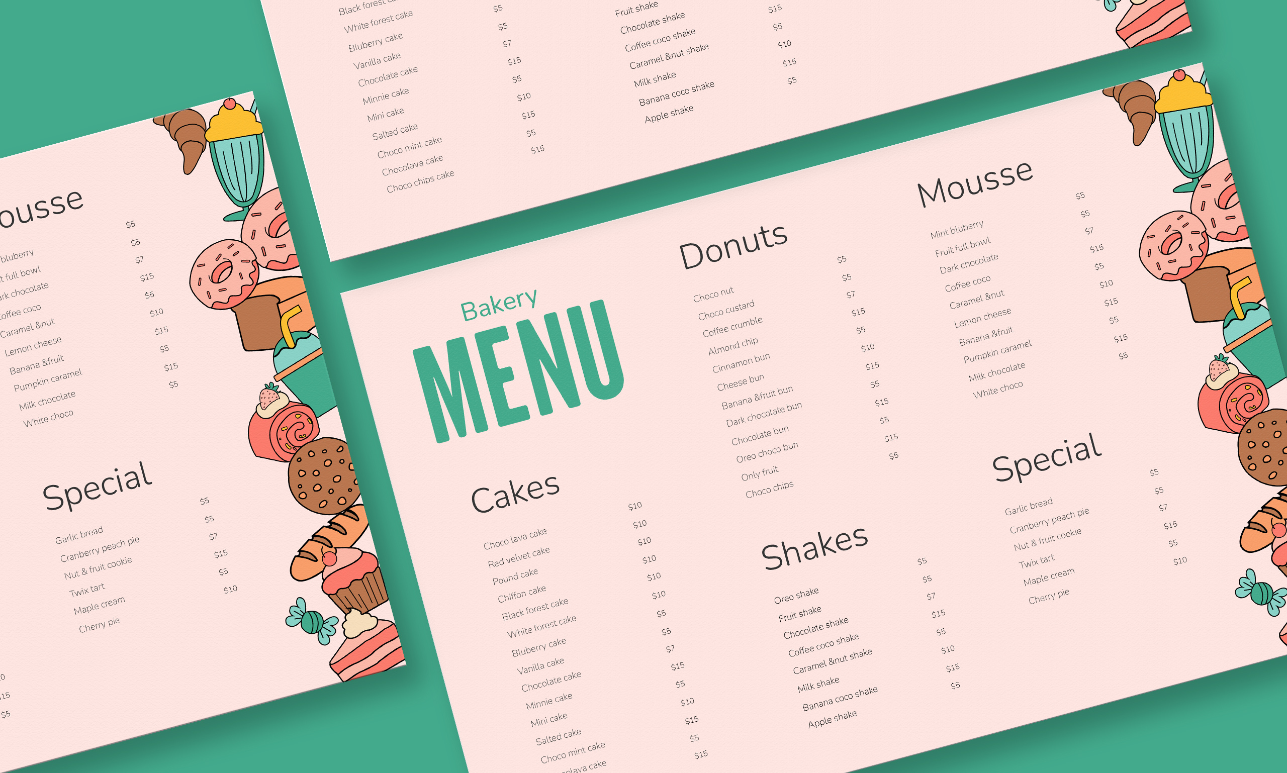 Example of Design Print Ready Restaurant Menu