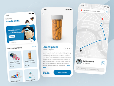 Medicine Delivery App doctor app doctor on demand app medicine app medicine delivery app mobile app mobile app design pharmacy pharmacy app ui design