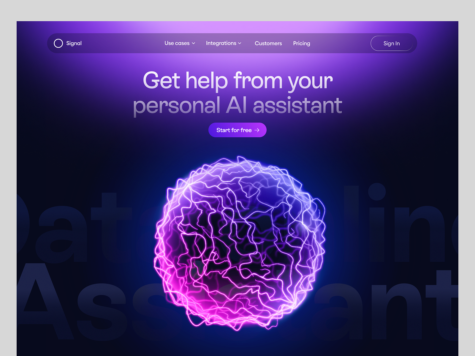 Personal AI Assistant Homepage UI Design by Emilian for DesignUp on ...