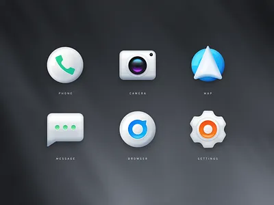 ceramic icons branding camera design icon map message mobile phone ui