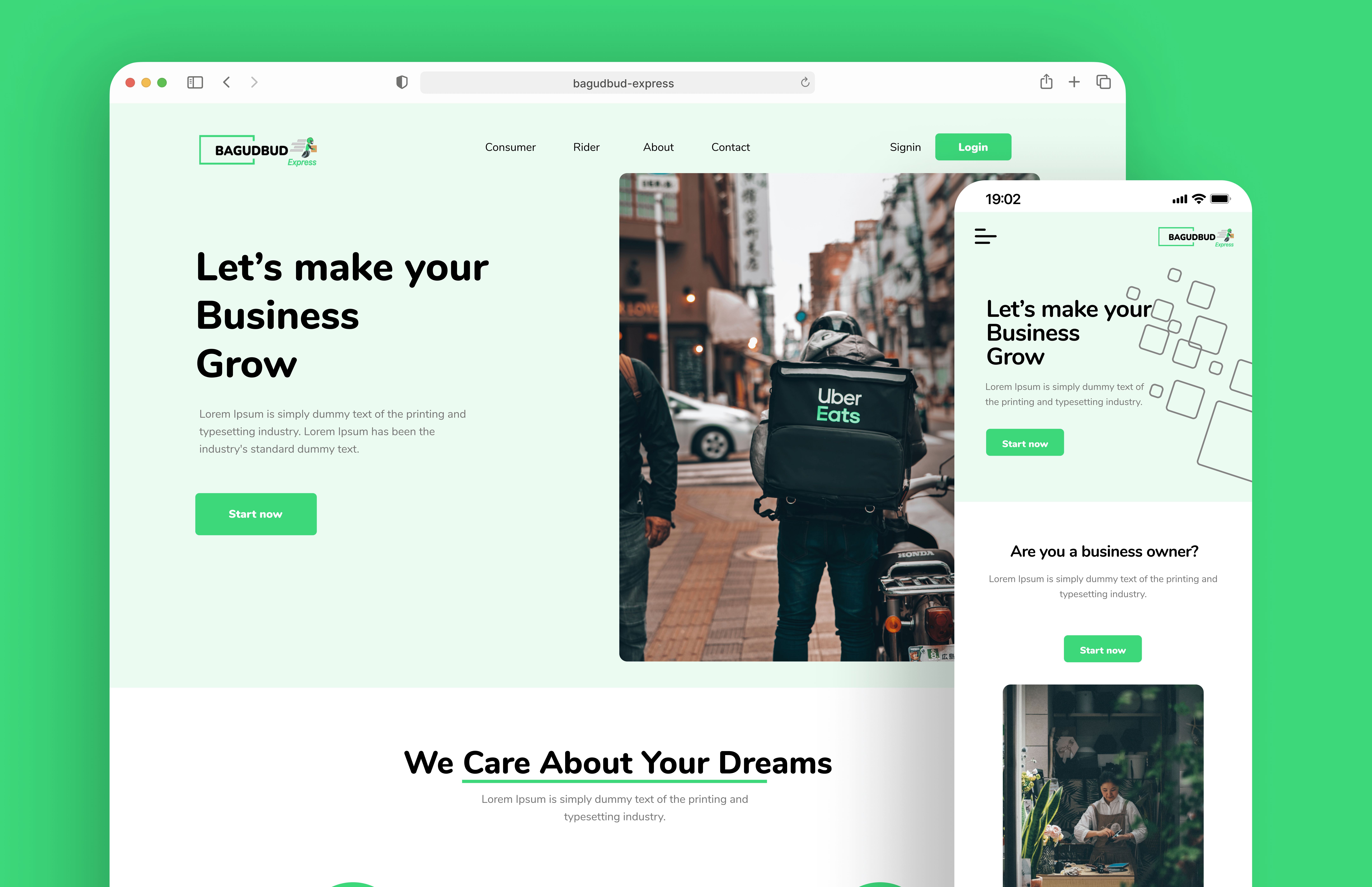 Bagudbud Express app branding design graphic design illustration login logo ui ux vector