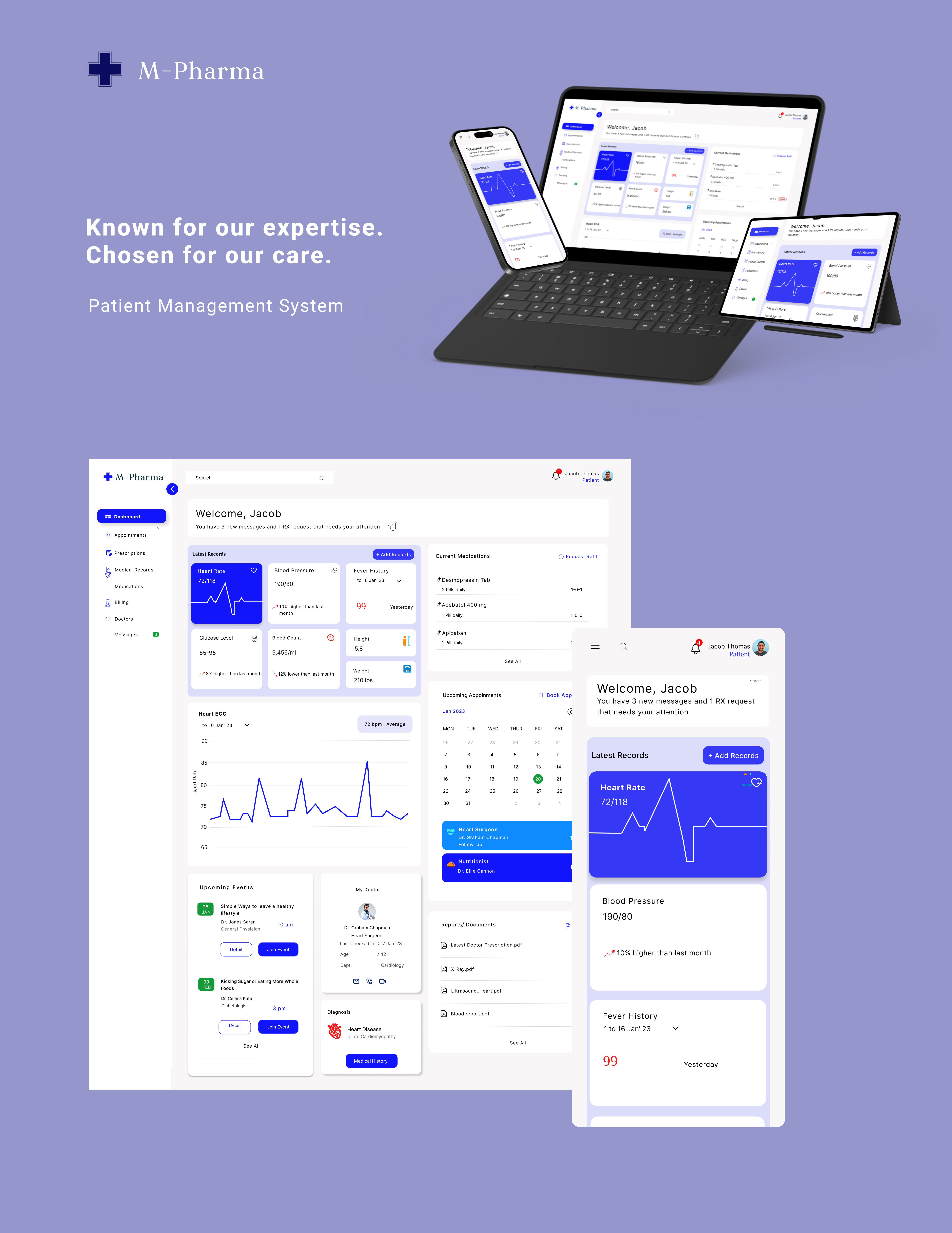 M-Pharma-Patient Management System figma high fidelity prototyping ui design ux design wireframe