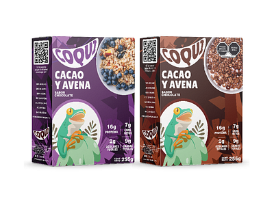 Oat cereal with cocoa concept cereal concept food frog healthy identity illustration mexican