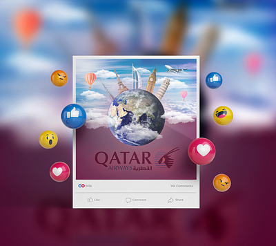 Qatar Airways branding graphic design qatar airways