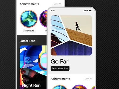 RUNN Mobile App Design (Light Mode) app design design fitness illustration mobile mobile app product design ui ui design userexperience