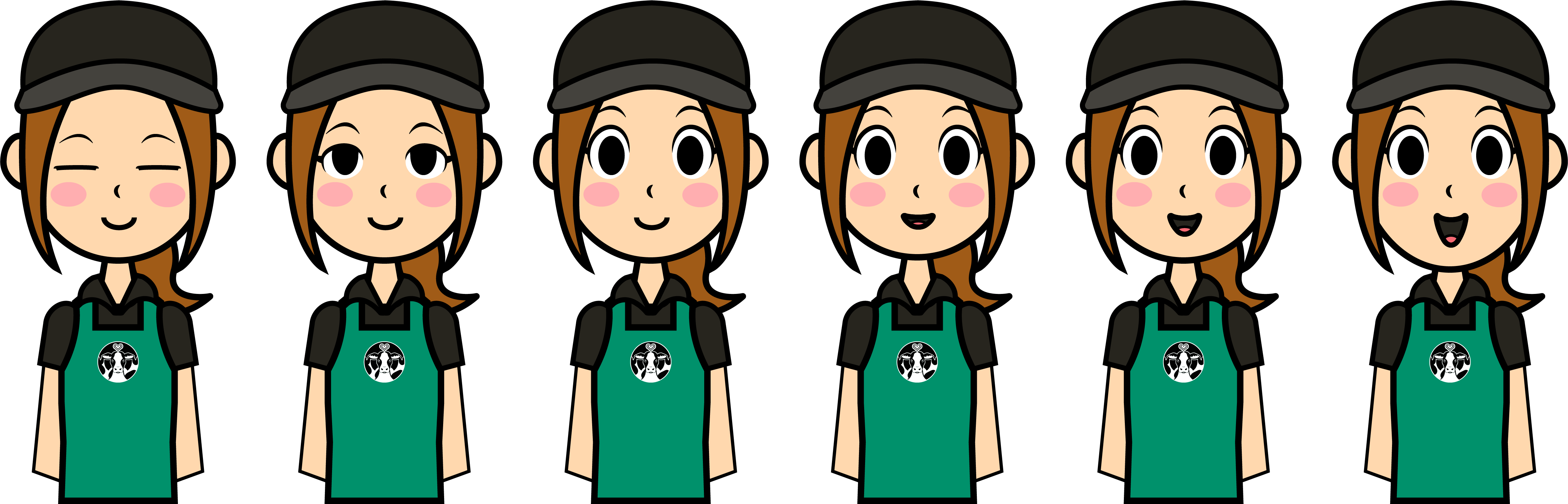 Bovine Barista Spritemap 2d animation barista coffee cow cow udder cute design digital digital art game asset graphic design illustration sprite spritemap starbucks udder