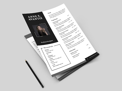 Fashion Designer Resume CV Template portfolio