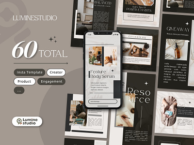 Deep Brown Beauty Aesthetic Instagram Template aesthetic beauty design graphic design marketing post sosial media story