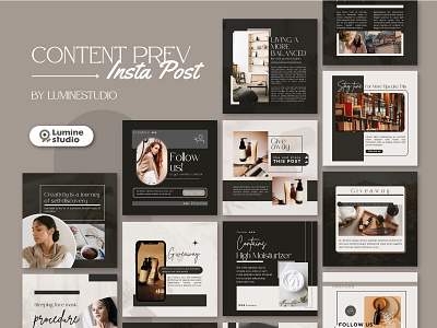 Deep Brown Beauty Aesthetic Instagram Template aesthetic design graphic design marketing post sosial media story