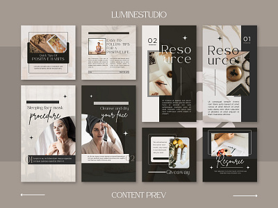 Deep Brown Beauty Aesthetic Instagram Template aesthetic design graphic design marketing post sosial media story