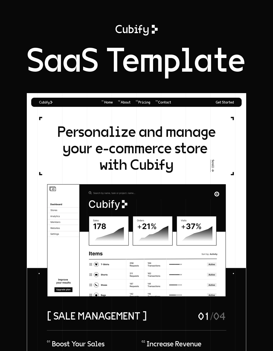 Cubify - SaaS Website Template app application business design graphic design saas ui web design webflow webflow template website