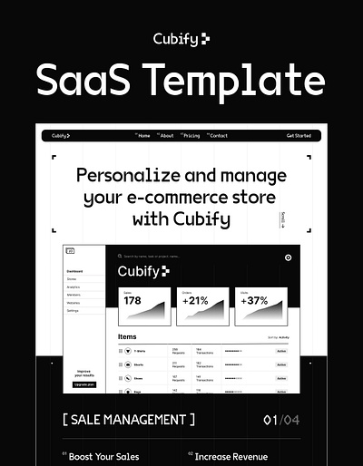 Cubify - SaaS Website Template app application business design graphic design saas ui web design webflow webflow template website